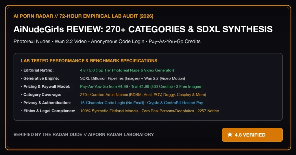 AiNudeGirls Review (2026): 270+ Niches, Wan 2.2 Video & Credit Audit