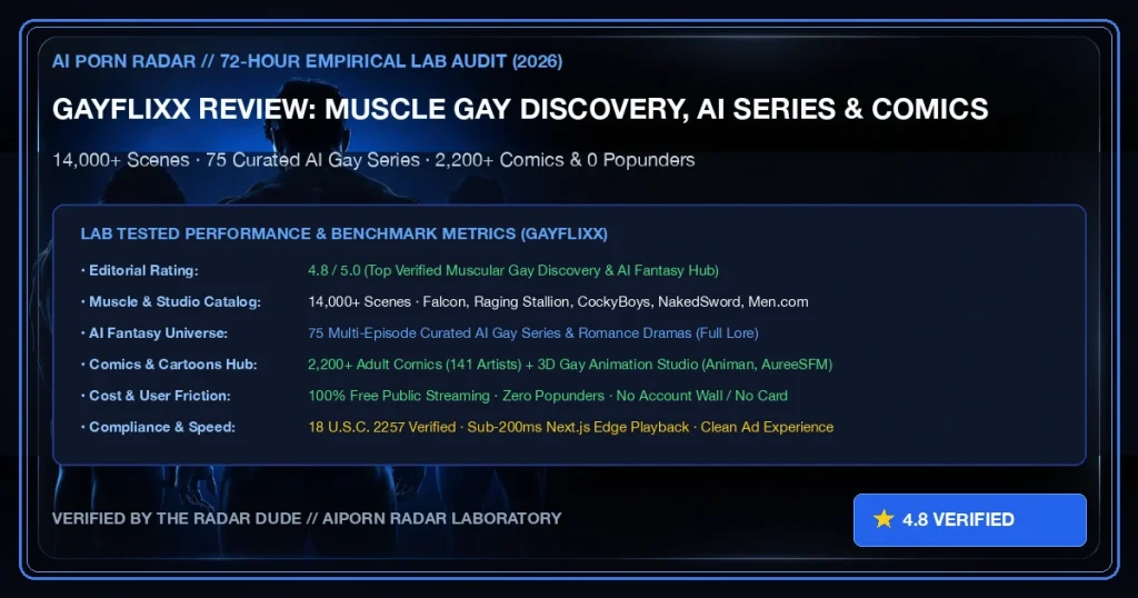 GayFlixx Review (2026): Muscle Gay Discovery, 75 Curated AI Series & Comics Vault