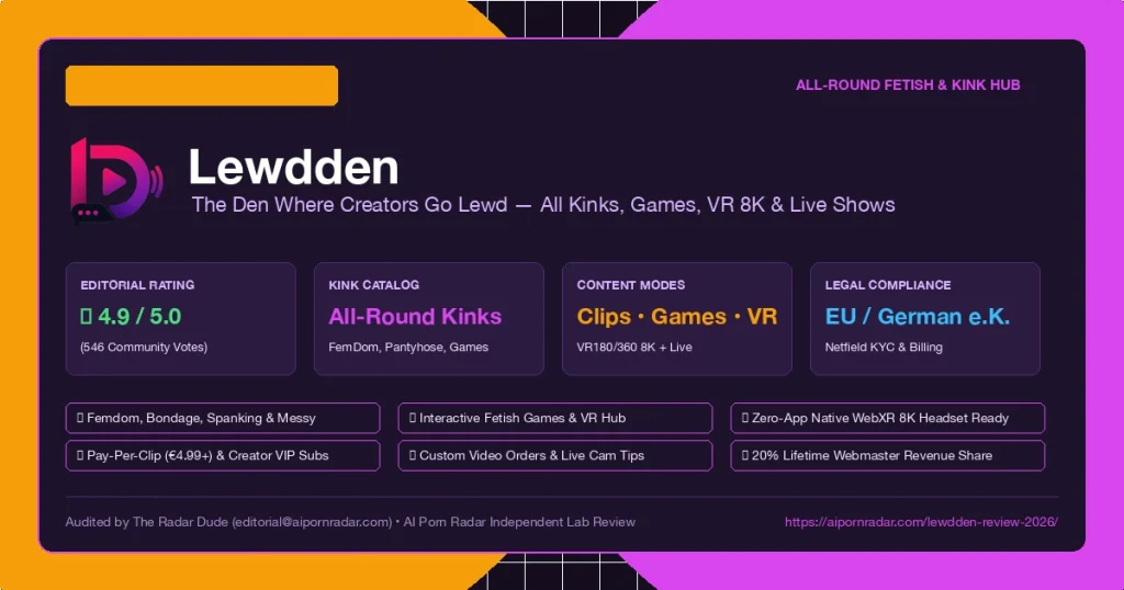 Lewdden Review (2026): All-Round Fetish Marketplace, VR 8K, Kink Games & Lab Audit
