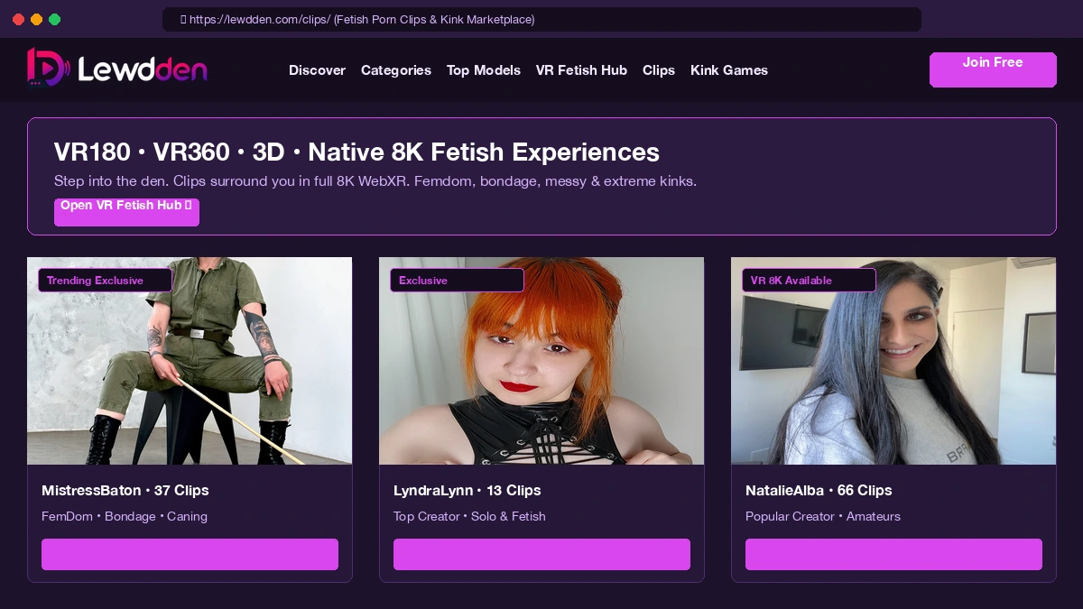 Lewdden Discover Interface and VR Hub